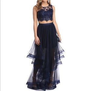 Sequenced Two Piece Prom Special Occasion Dress